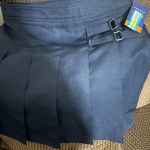 French Toast Pleated Skort in Deep Blue